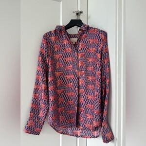 J.Crew 100% Silk Tiger Print Button Down